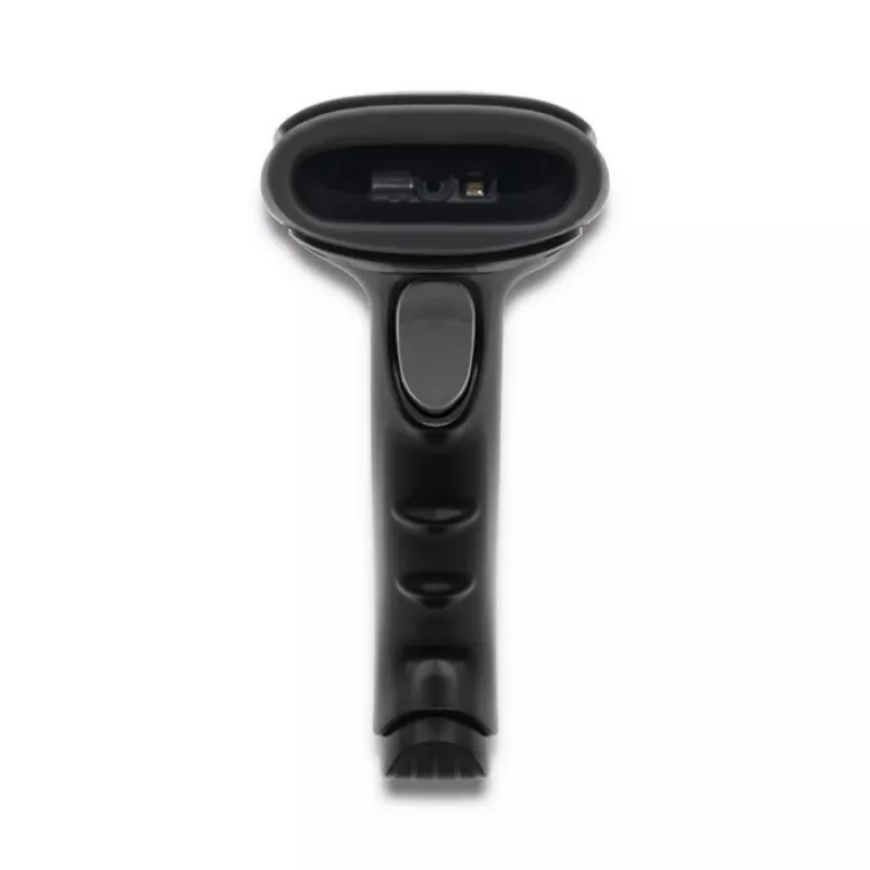 Rokas svītrkodu lasītājs QOLTEC 50868 — 1D/2D lāzera skeneris, USB vadu un bezvadu, darba attālums 600 mm, melns