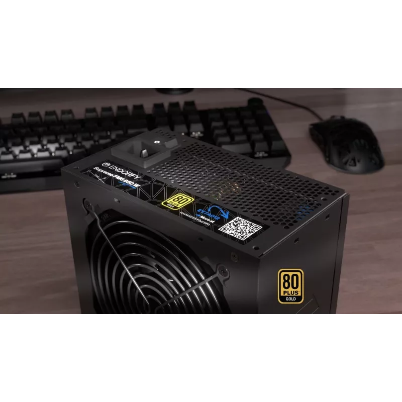 ENDORFY Supremo FM6 850 W barošanas bloks, 24-pin ATX, pilnībā modulārs, 80 PLUS Gold, 120 mm ventilators, melns