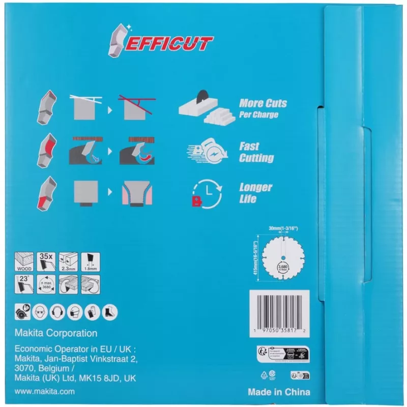Makita E-24848 zāģa asmens EFFICUT akumulatora ripzāģim HS013G griešanas platums 2,30 (E-24848)