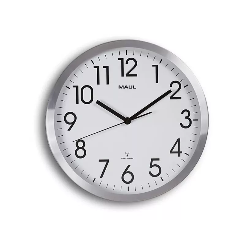 MAUL Wanduhr MAULmove - AA - 1,5 V - Alumīnijs - Balta - Alumīnijs - Stikls - 35 mm (9063008)