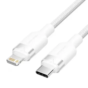 Lightning kabelis Vention LALWH — 2 m, Lightning uz USB-C, balts