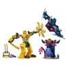 LEGO NINJAGO Arina kaujas meha darbības figūra, nindzju rotaļlieta 4+ gadus veciem zēniem, meitenēm un bērniem, Dragons Rising komplekts ar Arina minifigūru un mini Katu