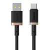 Baseus Dura USB Type A uz Type C 60 W ātrās uzlādes kabelis 2 m Melns, Zelts