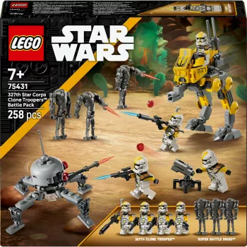 LEGO Star Wars komplekts 327th Star Corps Clone Troopers Battle 75431 — 258 detaļas, 7 minifigūras, vecumam 7+