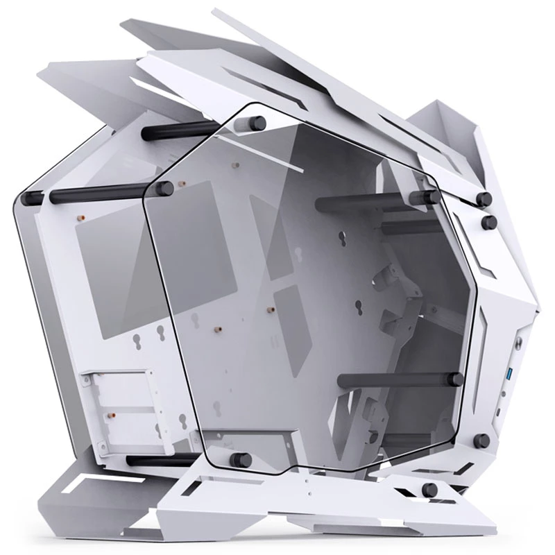 Mini Micro-ATX tornis Jonsbo MOD3 rūdīta stikla balts datora korpuss, Mini-ITX/Micro-ATX atbalsts