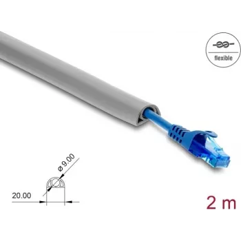 Kabeļu apvalks DELOCK 20765 PVC pelēks 1 gab.