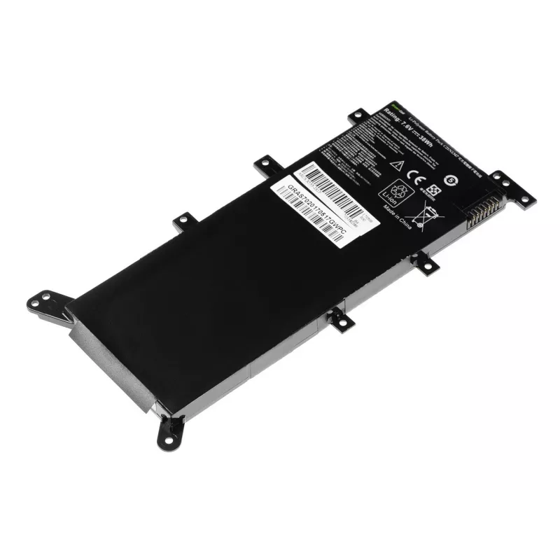 zaļa Cell C21N1347 klēpjdatora baterija ASUS A555 F555 K555 R556 X555, LiPo 4000 mAh, 7.6 V, 4 elementi, melna