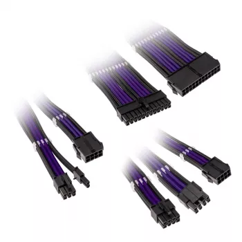 Kolink Core Adept pītais kabeļu pagarinātāju komplekts - Jet Melns/Titan violeta