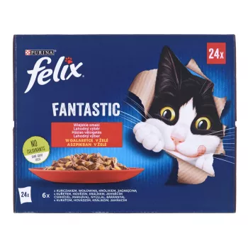 Felix Fantastic lauku garšas želejā - mitrā barība kaķiem - 24x 85g