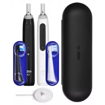 Oral-B iO Series 5 Duo Pack elektriskās zobu birstes, matēta melna + balta (iOG5d.2J6.2K)