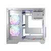 PC korpuss MODECOM Volcano Panorama Midi Tower balts — micro ATX, rūdīts stikls, ARGB, USB-C, atbalsta GPU 400 mm