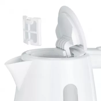 Elektriskā tējkanna SEVERIN 1 L 2200 W balta — bezvada, 360° pamatne, slēpts sildelements