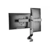 Tripp Eaton Tripp Lite Series divu displeju monitora roka ar galda skavu un uzmavu - augstuma regulējama, 17 collu līdz 27 collu monitoriem - montāžas komplekts - 2 LCD displejiem - tērauds - melns - Sc