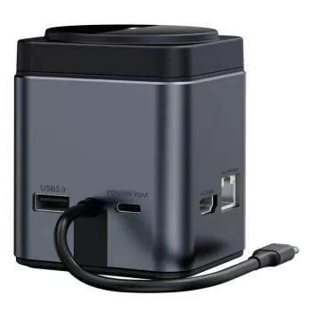 Dokstacija BlitzWolf BW-TH17 9-in-1 ar 15W lādētāju — USB-C, HDMI, PD pieslēgvietas