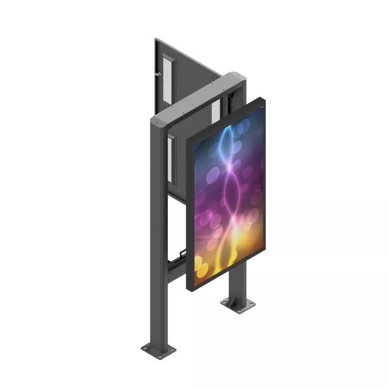 Signage Display Enclosure Edbak POK101 Steel Melns Portrait 862x200x1981mm