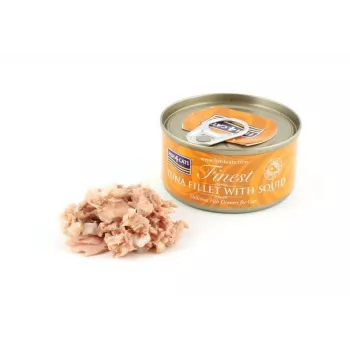 FISH4CATS Tunča fileja ar kalmāru - mitrā kaķu barība - 70g