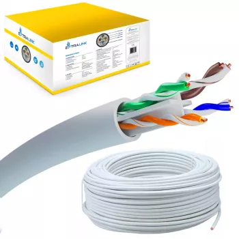 Tīkla kabelis Extralink Twisted pair CAT6 UTP (U/UTP) V2 Indoor 100M Pelēks