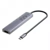 USB-C centrmezgls Unitek H1124AGY01 ar 100W PD, HDMI 2.0, 2x USB‑A, 2x USB‑C, SD/microSD lasītāju — alumīnija