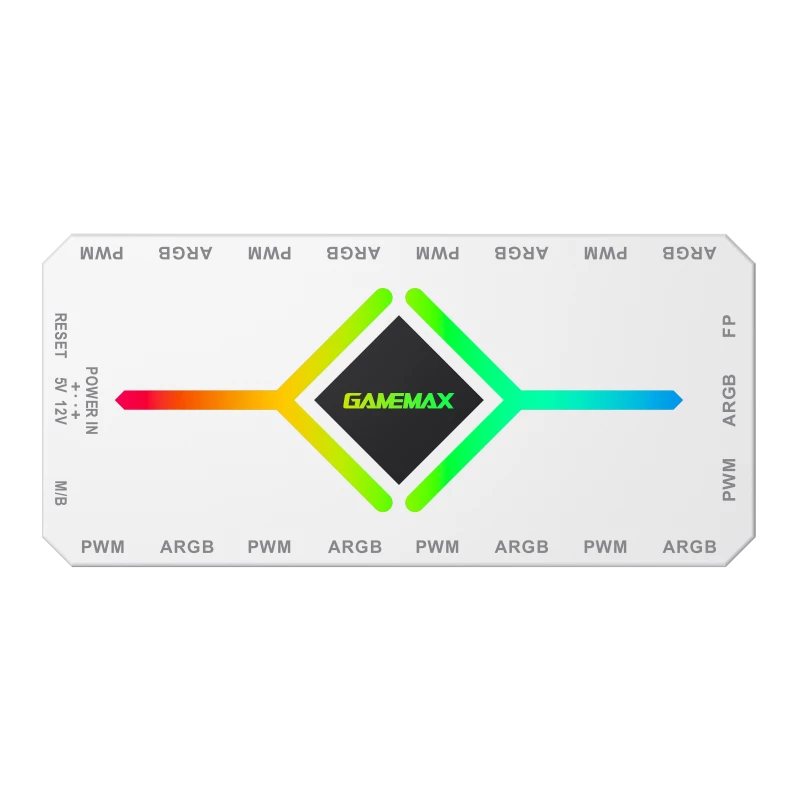 Gamemax | Tālvadība | V4.0 ARGB PWM HUB BK | Balta | Gamemax