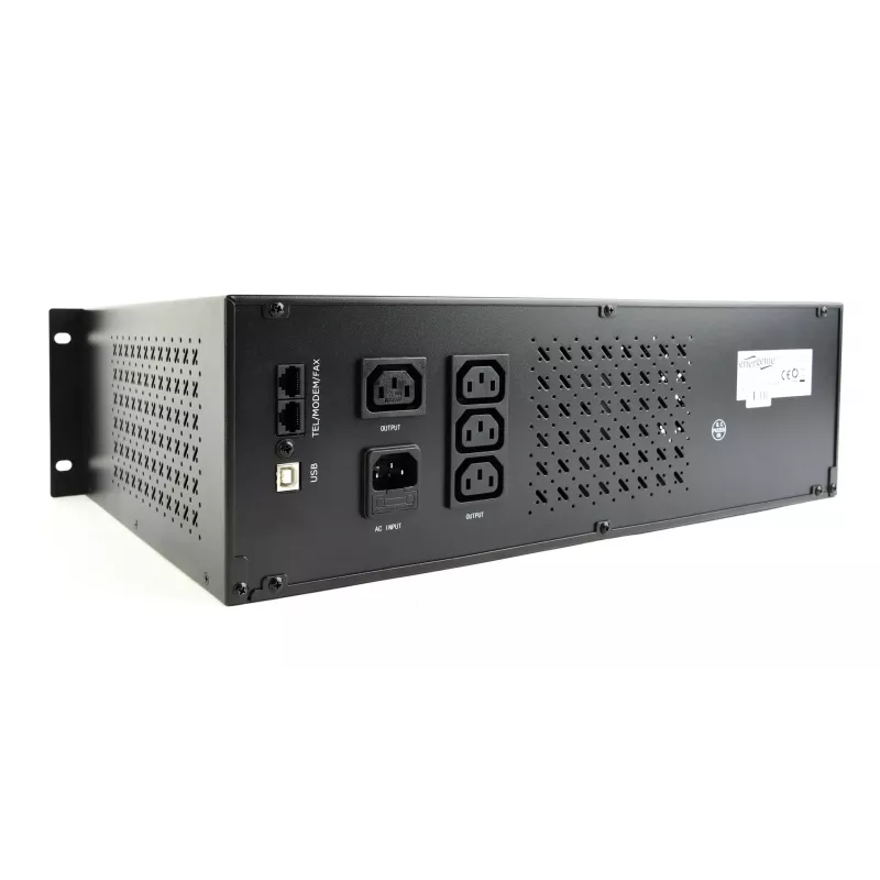Gembird - UPS plaukts 19'' 3.4U 1500VA, 4xIEC 230V izeja, IEC14 ieeja, RJ11, USB, LCD Line-Interactive 1.5 kVA 900 W 4 kontaktligzdas
