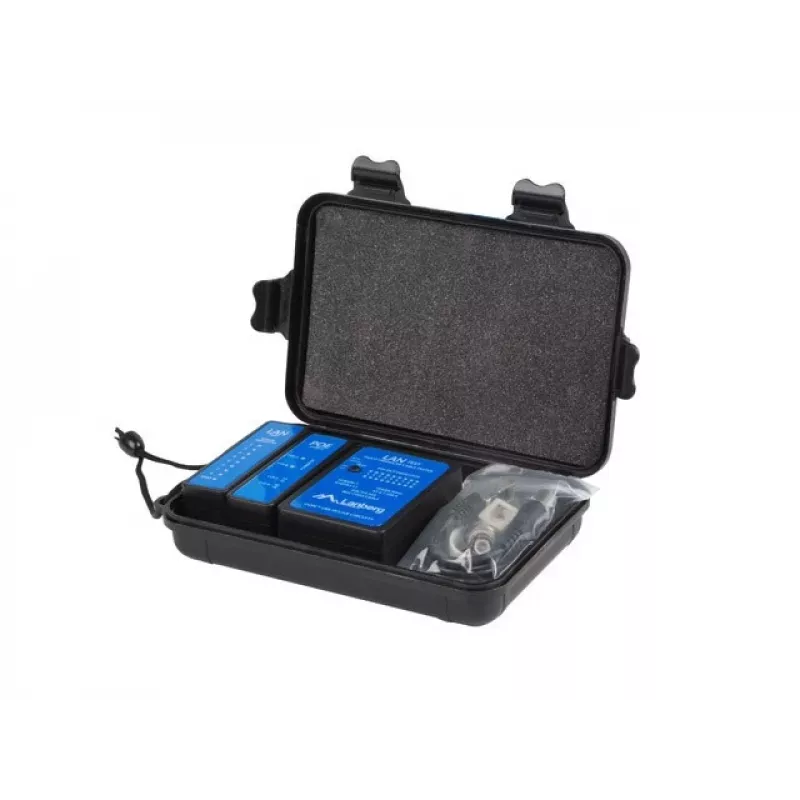 Tīkla kabeļu testeris Lanberg NT-0404 PoE testeris melns zils