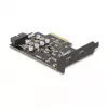 PCI Express x4 karte DELOCK 90345 ar 2 ārējiem USB Type-C portiem
