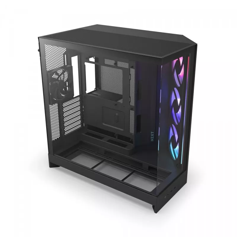 PC korpuss NZXT H9 Flow RGB Midi Tower Melns