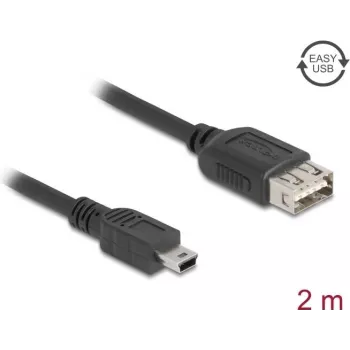 DeLOCK USB kabelis USB 2.0 2 m Mini-USB B USB A Melns 81525