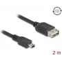 DeLOCK USB kabelis USB 2.0 2 m Mini-USB B USB A Melns 81525