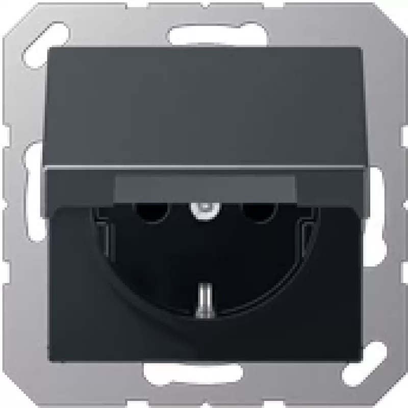 Kontaktligzda CEE 7/3 Jung A 1520 BFKL ANM — Antracīta, IP44, 250 V 16 A, termoplastiska