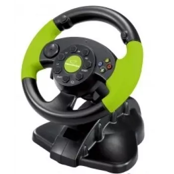Esperanza EG104 High Octane stūre ar pedāļiem, PC/PS3/Xbox 360, melna/zaļa