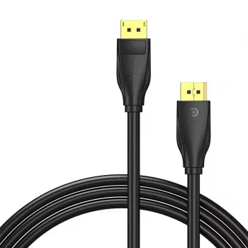 DisplayPort 1.4 kabelis Vention HCCBI, 3 m, 8K@60Hz / 4K@120Hz, 80 Gbit/s, apzeltīti kontakti, melns