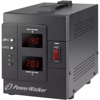 PowerWalker AVR 2000 SIV FR sprieguma regulators 2 maiņstrāvas kontaktligzdas 110 - 280 V melns
