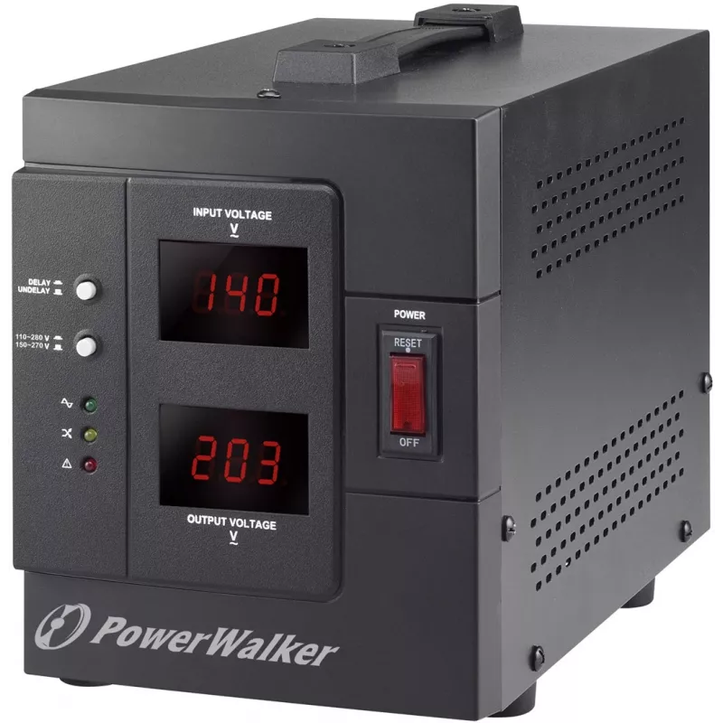 PowerWalker AVR 2000 SIV FR sprieguma regulators 2 maiņstrāvas kontaktligzdas 110 - 280 V melns