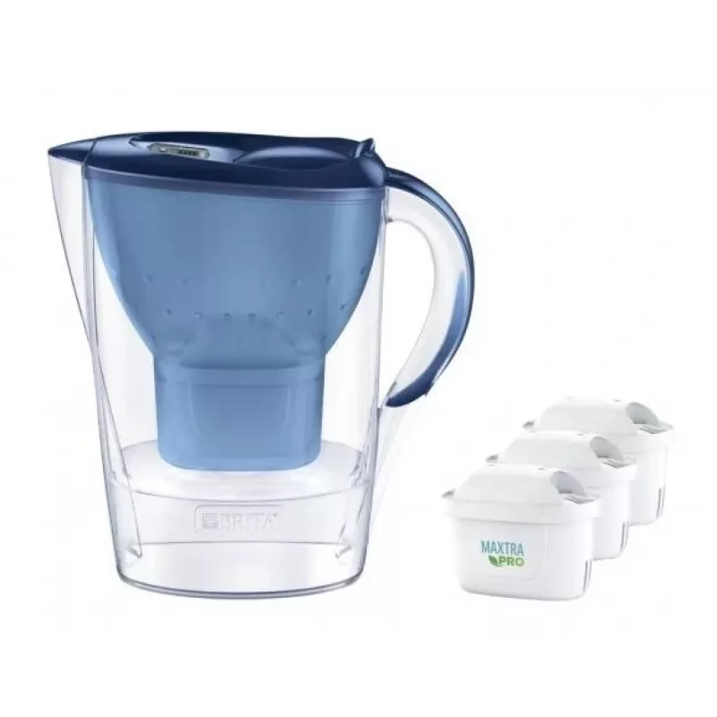 Ūdens filtra krūze BRITA Marella 2,4 L ar 3 Pure Performance kasetnēm, Maxtra Pro, zila