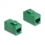 Keystone modulis DELOCK 90640 — plakans RJ-45 ieliktnis, zaļš, 16,2×30×20,5 mm