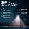 LED sienas lampa MACLEAN MCE524 ar PIR kustības sensoru, modelis MCE524 B