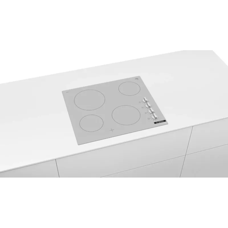 Radiant Electric Hob Bosch PKE612CA2E, 6600 W, 4 Cooking Zones, balta