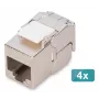 Digitus CAT 6A kompaktais keystone modulis, ekranēts, bezinstrumentu montāžas savienojums, 4 gab.