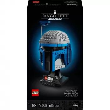 Kolekcionējams LEGO Star Wars ķiveres aksesuārs Jango Fett 75408 — 616 detaļas, 210×120×110 mm displeja modelis