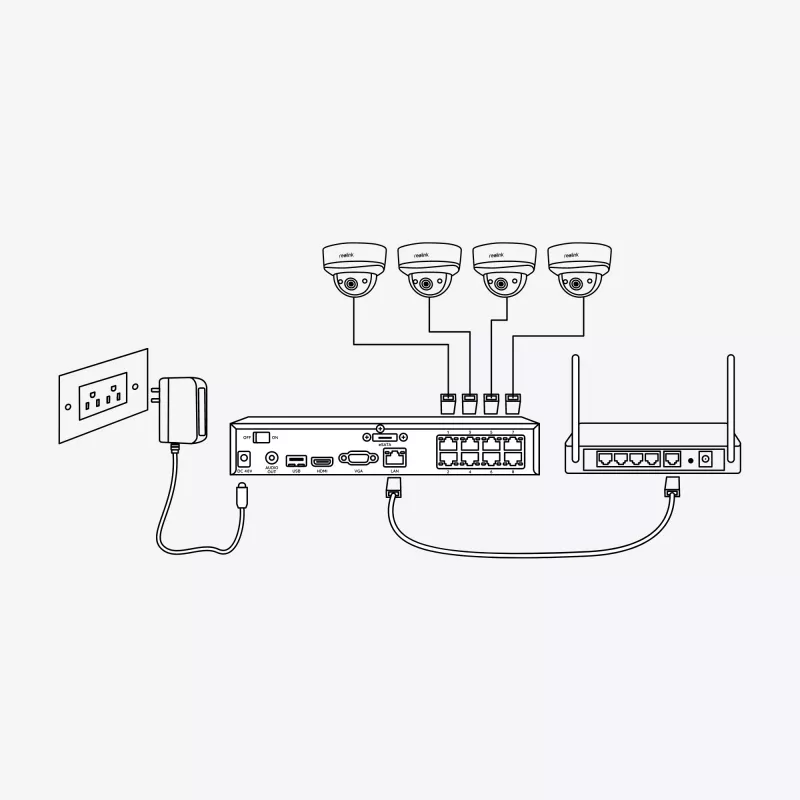 Reolink NVS8-8MD4 Video novērošanas komplekts vadu 8 kanālu (PS4KD01-8)