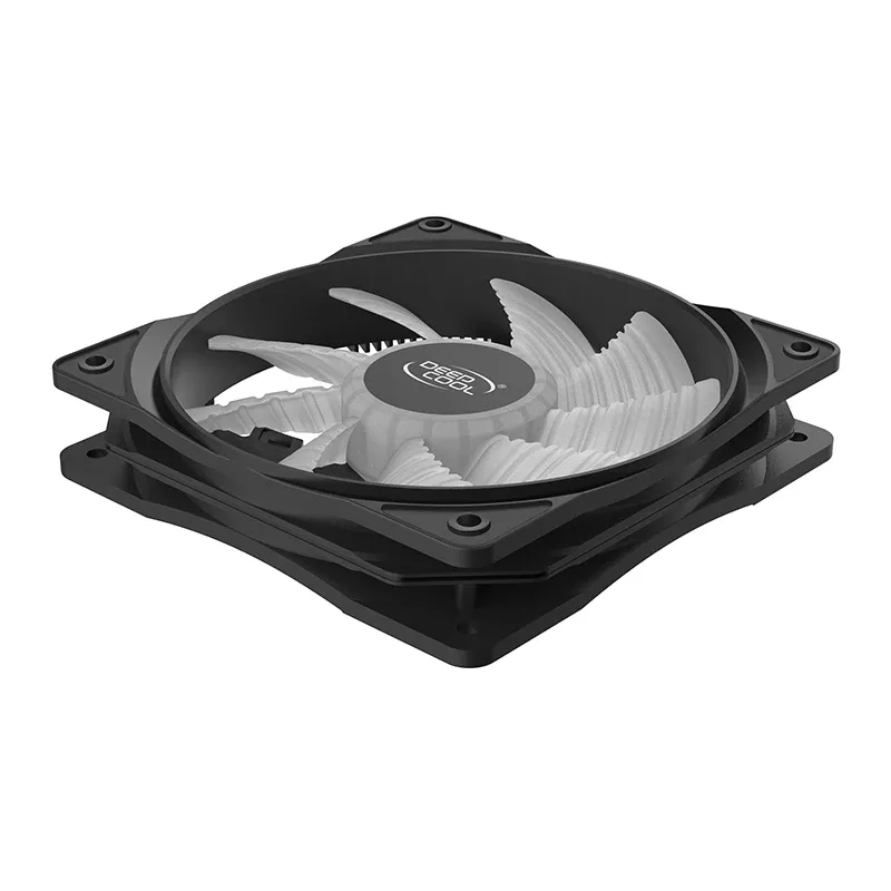 120 mm ventilators DeepCool RF120W — 1300 RPM, 1,32 mmH2O, caurspīdīgi melns
