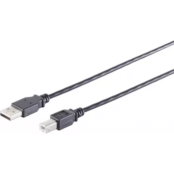 USB 2.0 kabelis ShiverPeaks 13-23025 — USB A uz USB B, 1 m, melns