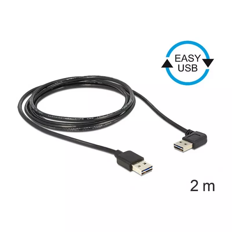 USB kabelis DeLOCK 85557 USB 2.0 2 m Melns