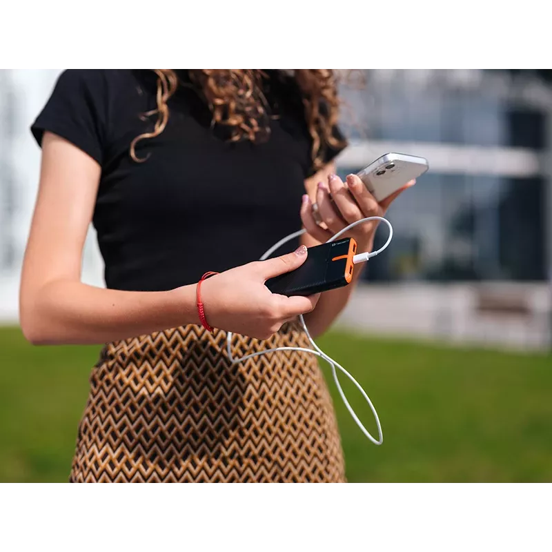 PowerBank EnerGo 10000mAh melns-oranžs