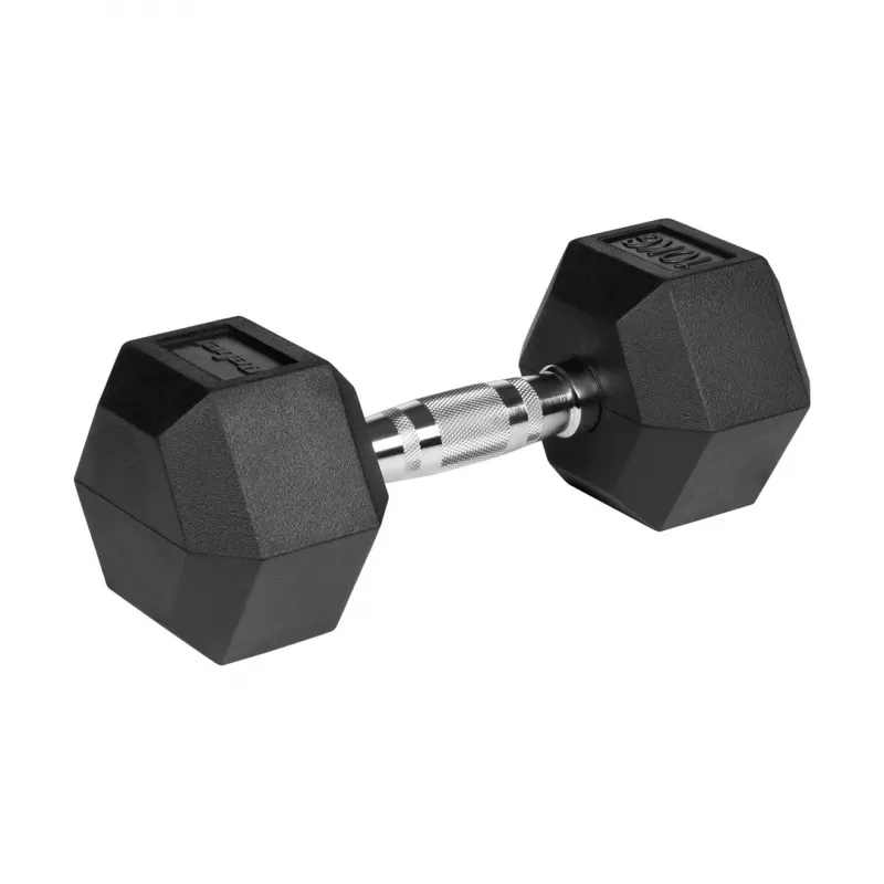 Gumijotas čuguna hanteles HEX 2x10 kg REBEL ACTIVE