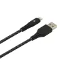USB uz Lightning datu kabelis Tellur TLL155481 2.4A 1 m neilons melns