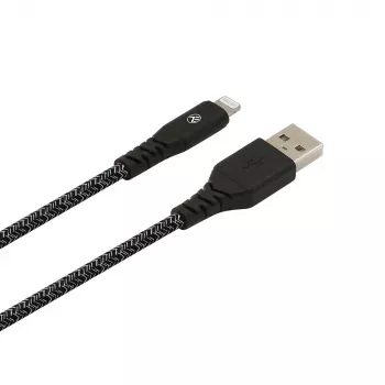 USB uz Lightning datu kabelis Tellur TLL155481 2.4A 1 m neilons melns
