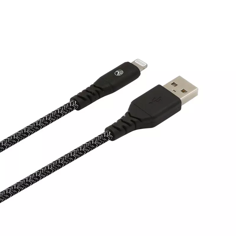 USB uz Lightning datu kabelis Tellur TLL155481 2.4A 1 m neilons melns
