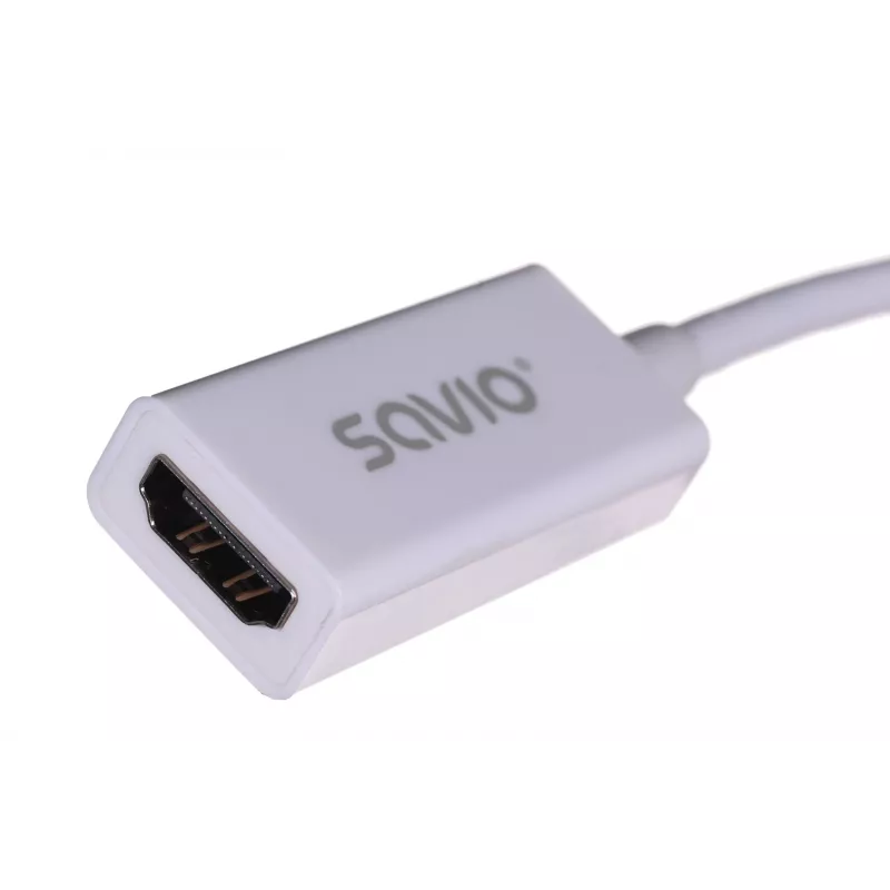 Video kabeļa adapteris SAVIO Mini DisplayPort (vīr.) uz HDMI Type A (siev.) 0,2 m, balts